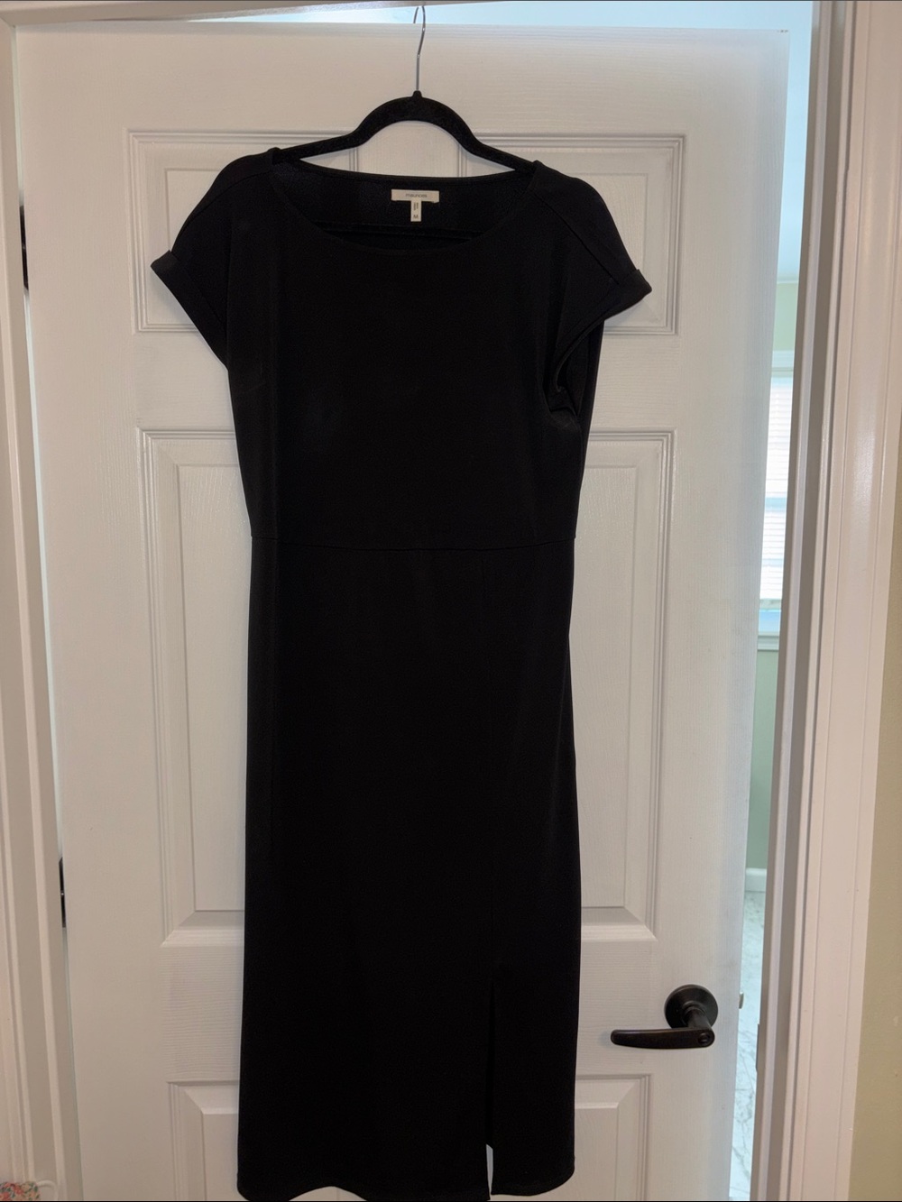 Maurices Black Cap-Sleeve Midi Sheath Dress